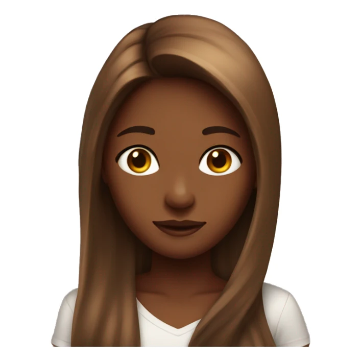 long hair brwn girl, fai skin sticker