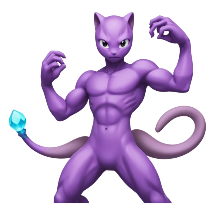 Pokemon legendary cian and purple mewtwo sticker