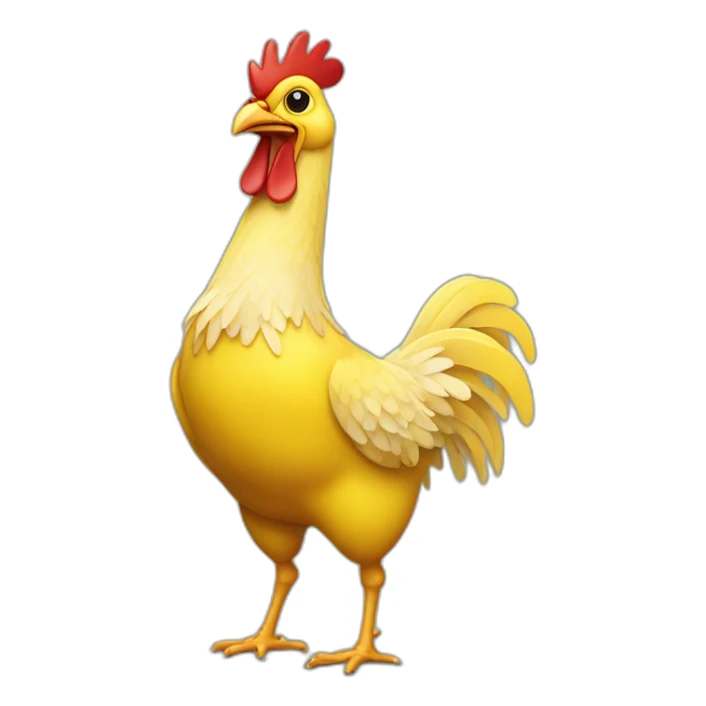 yellow cartoon chicken standing on 2 legs sticker