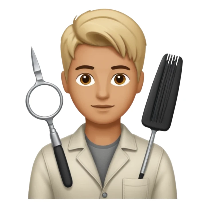 hairstylist with casual clothes sticker