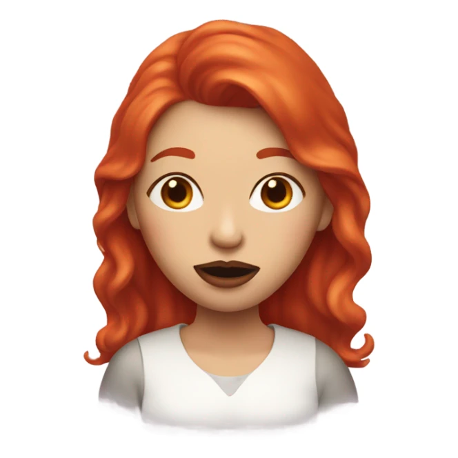 Red hair Lipstick Face covered in milk liquid sticker