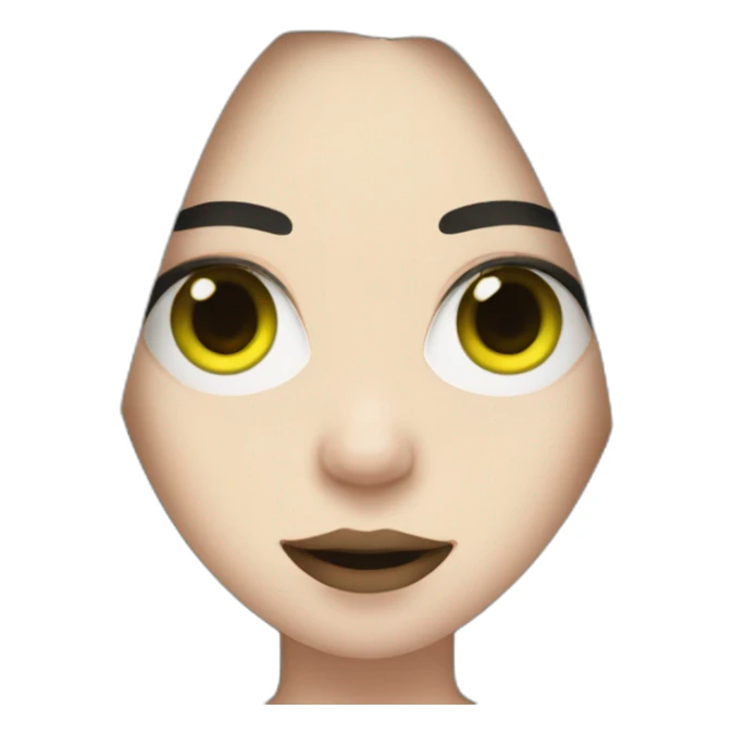 Billie eilish with black and lime hair sticker