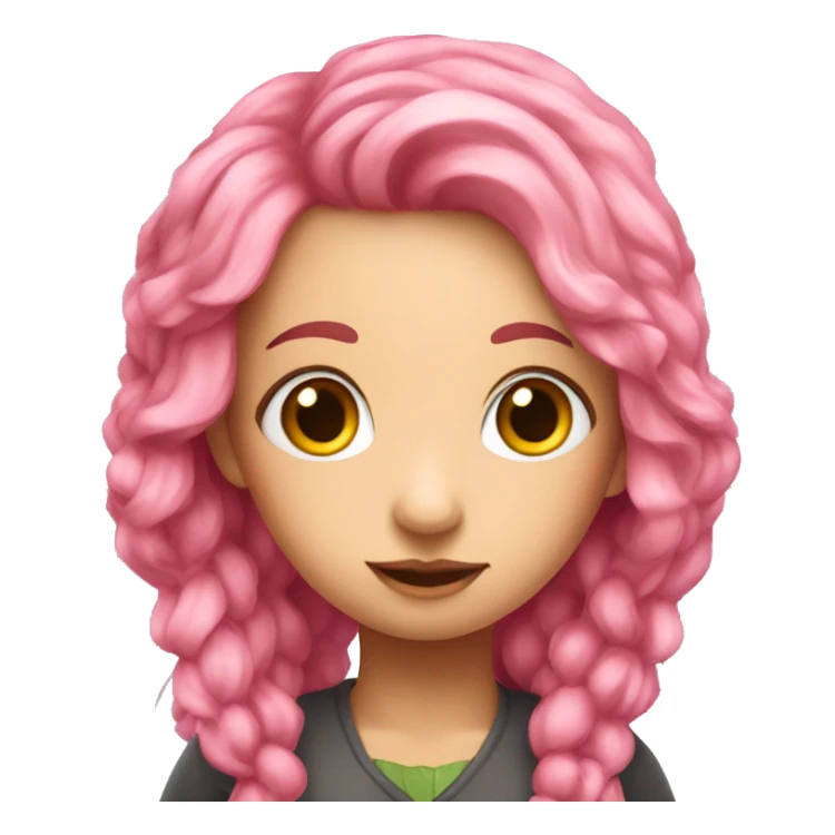 long pink hair fae with wings and insect antenna  sticker