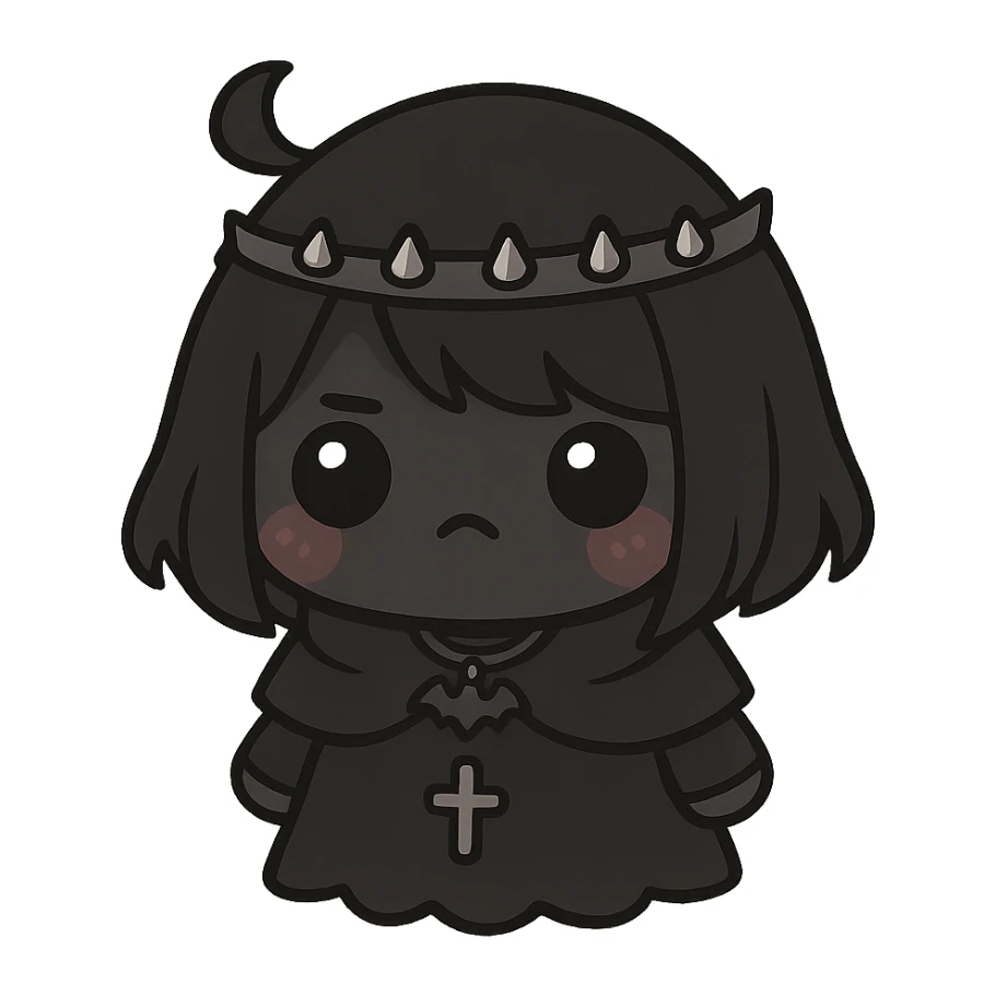 Goth black object sticker