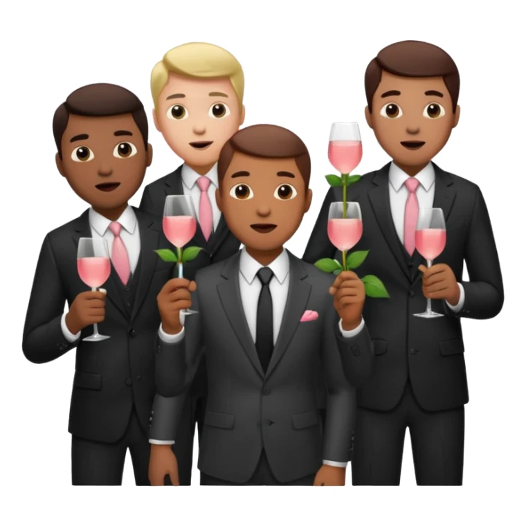Create emoji but must be men that holding rosé stem in his mouth sticker