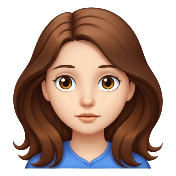 Una chica con pelo largo castaño sticker