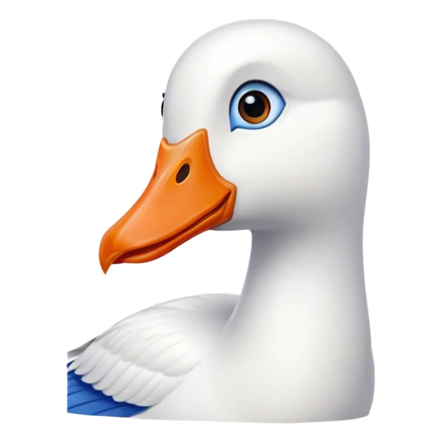 white goose with orange beak and blue eyes sticker
