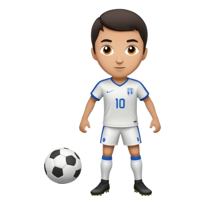 Soccer player with defense pose, short dark hair sticker