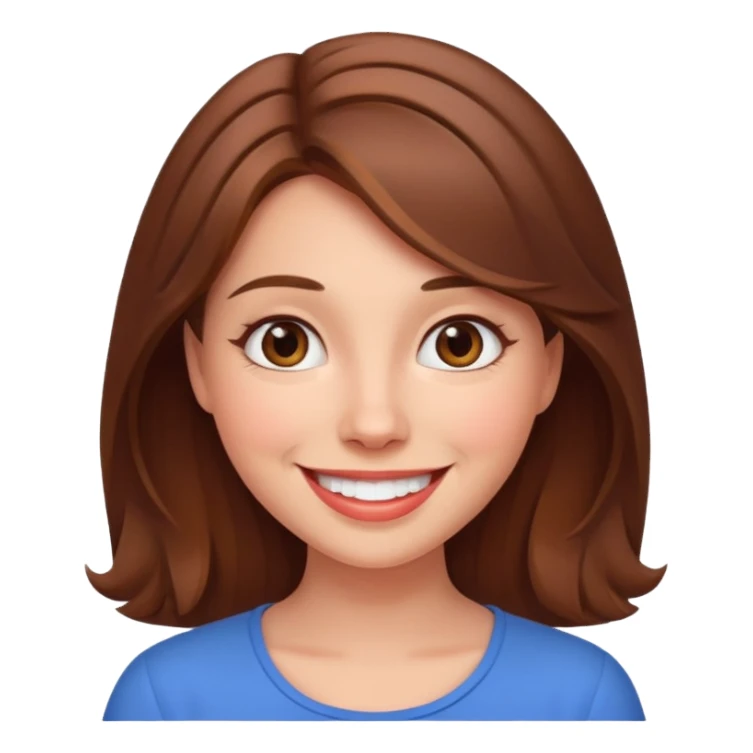 cute brown haired women with amazing smile sticker
