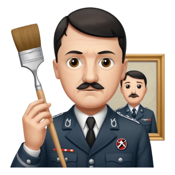 Adolf  hitler in uniform working as a decorator in a house nazi sticker