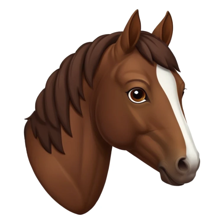brown horse with chocolate mane and a long white stripe on its muzzle sticker