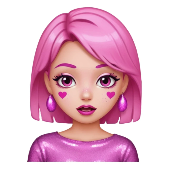 glitter pink girl naughty selfie sticker