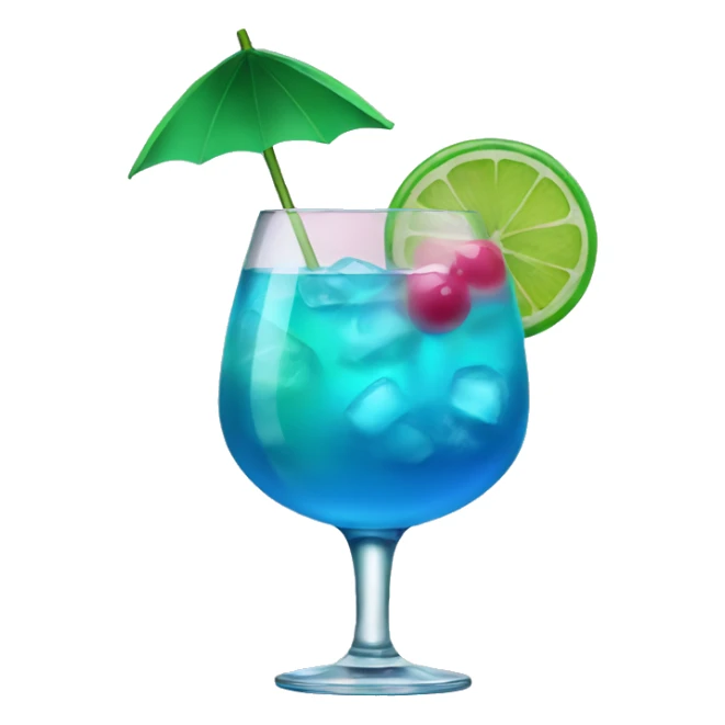Blue with green and pink cocktail  sticker