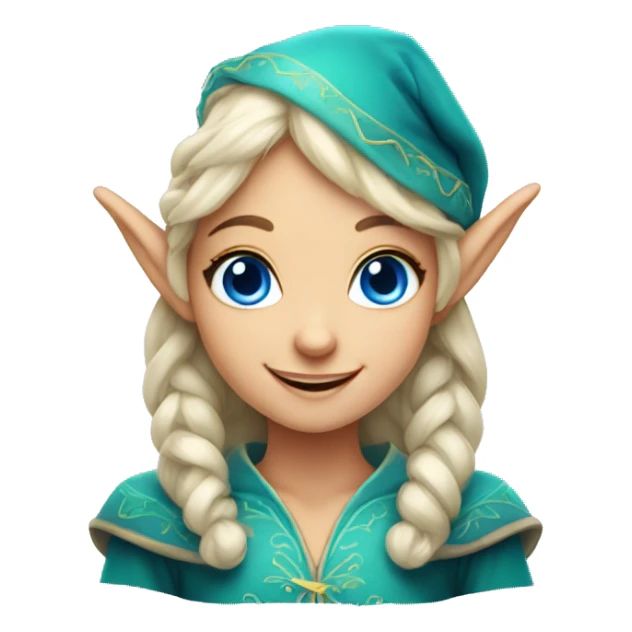 smiling elf girl with blue eyes sticker