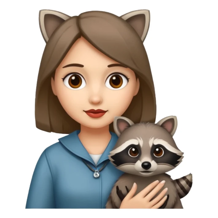 woman with racoon sticker