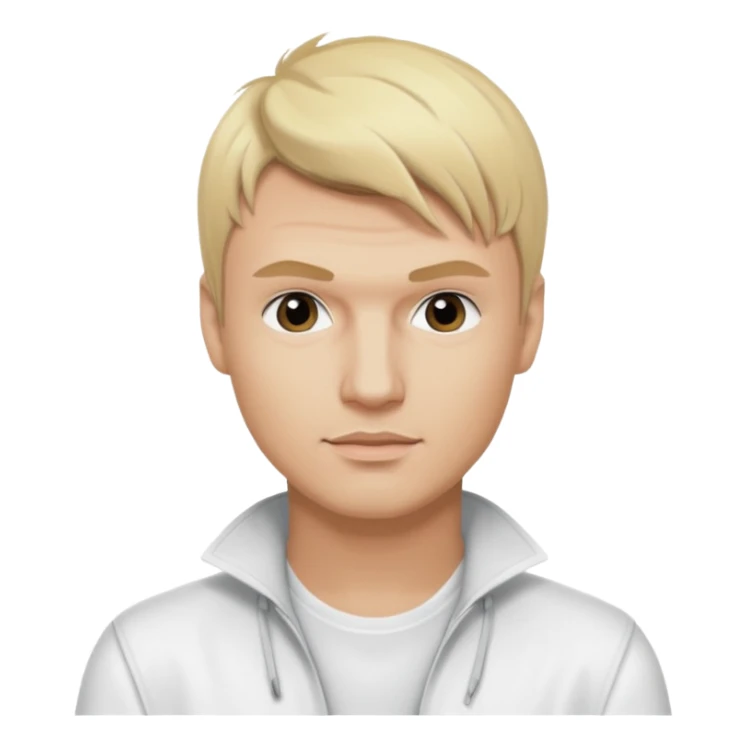 Nick Carter from Backstreet Boys with blonde hair, white outfit sticker