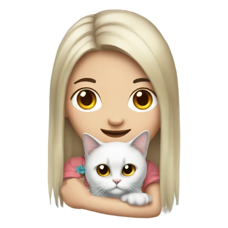 Chinese girl hand a Ragdoll cat  sticker