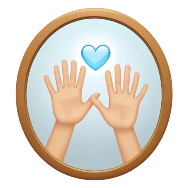 a person through a mirror. self-love high fiving sticker