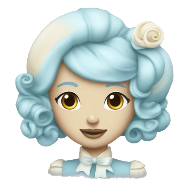 Macaron pastel blue with cream or Marie antoniette sticker