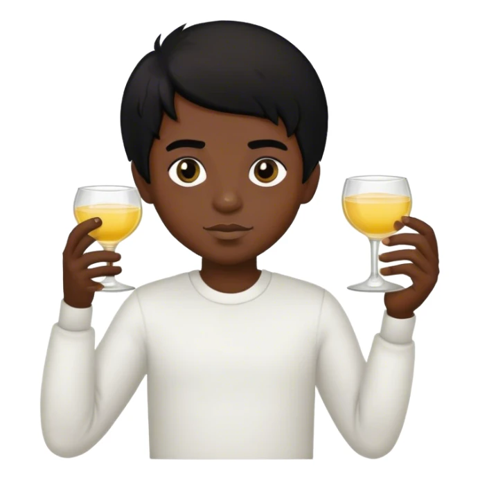black boy, black hair, dark eyes, holding tequila  sticker