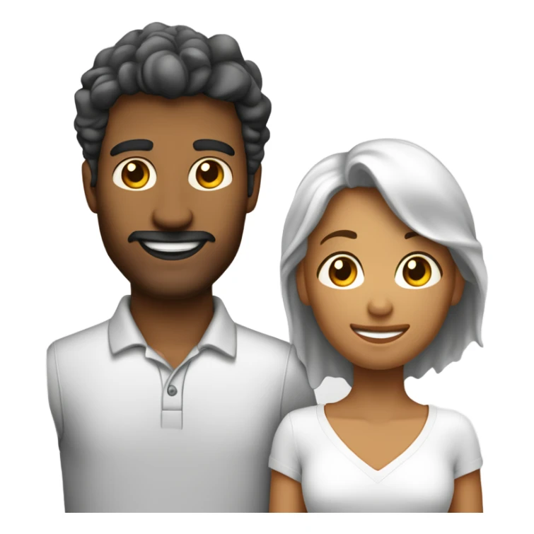 um homem branco de 18 anos com cebelo liso com luzes, com cabelo cortado de camisa branca polo acenando com a mãe com um sorri sticker