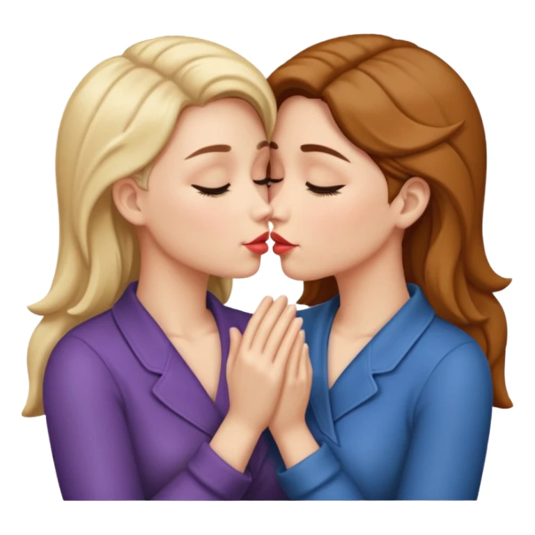 two wome nkissing hands wrapped around each other sticker