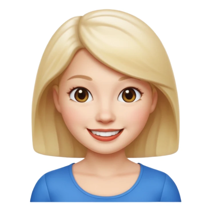 beauty white skin woman apple memoji style smiling sticker