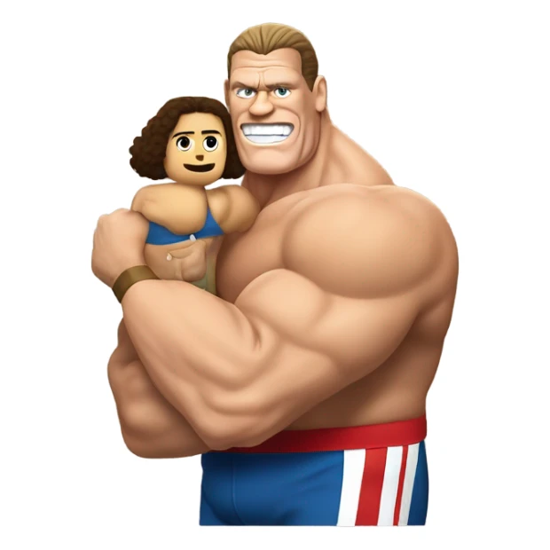 John cena holding up Andre the giant on his arms  sticker