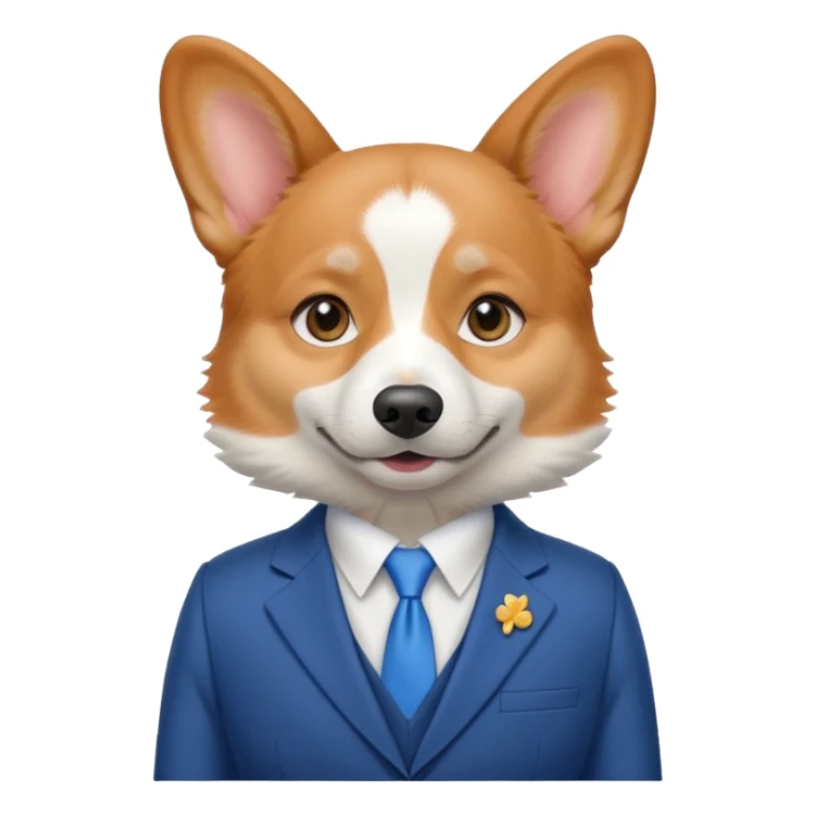 perrita caricatura gorgi gales ejecutiva con ropa celeste sticker