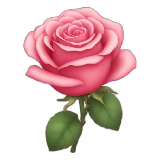 Rose with cute emoji sticker