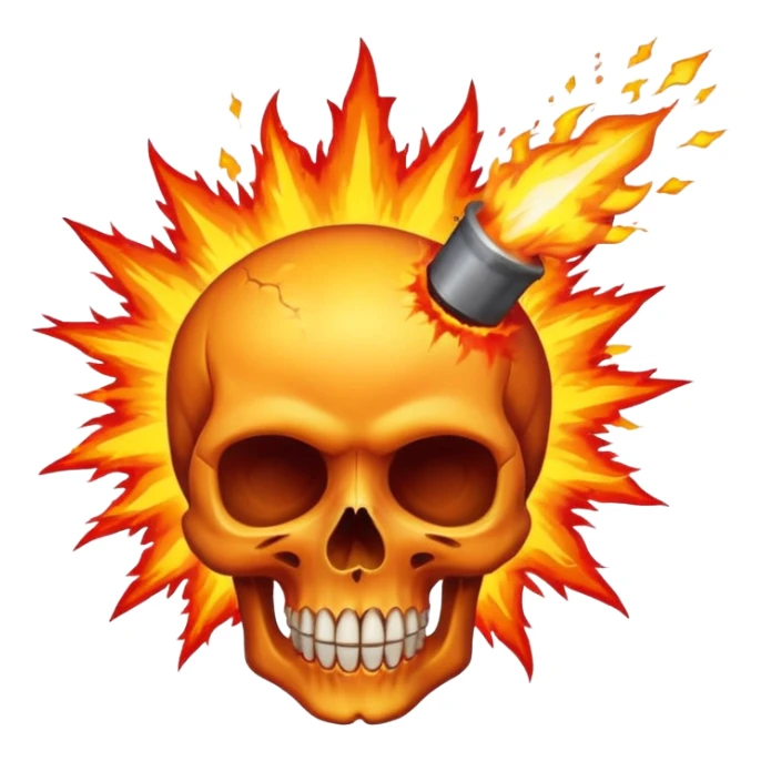 skull and explosion merged as one emoji sticker