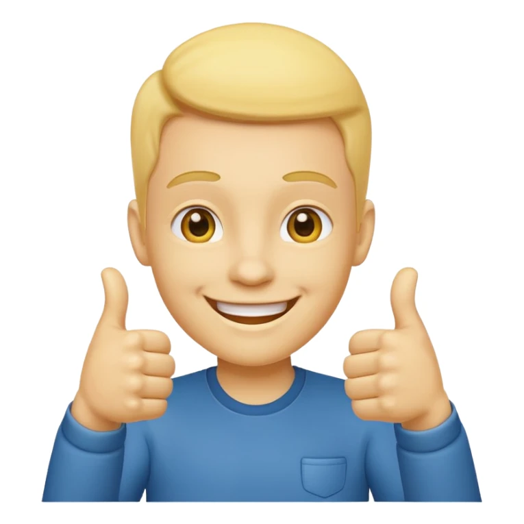 smiling face with hands giving a thumbs up sticker