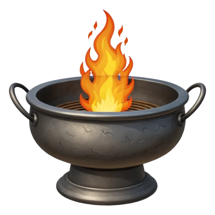can you make a really medieval looking spiritual metal fire basin with a fire coming out of the top sticker