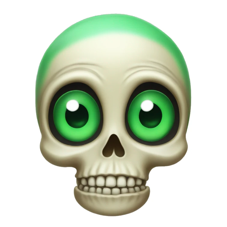 A big eyed skull with green hair sticker