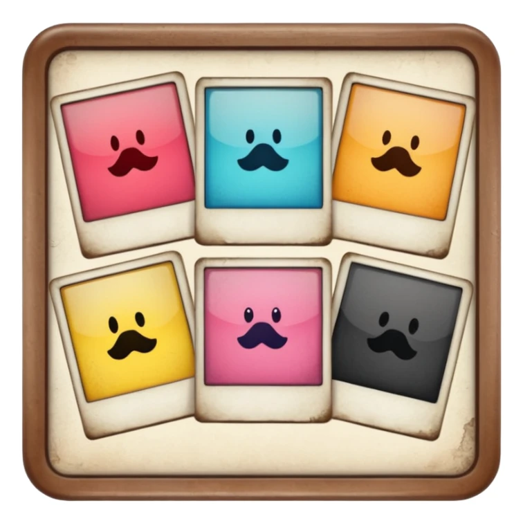 board with 6 polaroid photo sticker