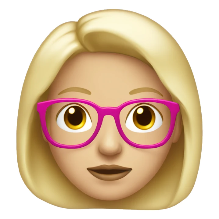 Femme blonde avec lunettes roses et main levée sticker