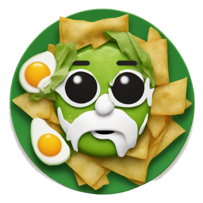 Plato de Chilaquiles verdes sin huevo y pollo  sticker