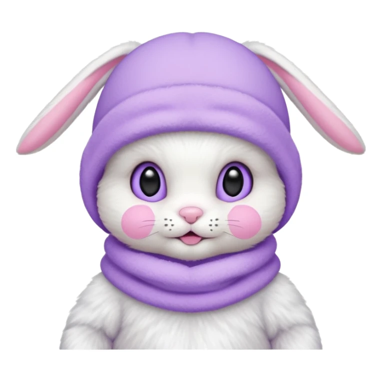 white baby bunny in a pastel lavender ski mask  sticker