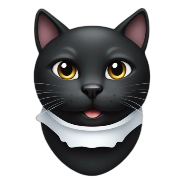 Mostly Black cat with white on one side of the mouth sticker