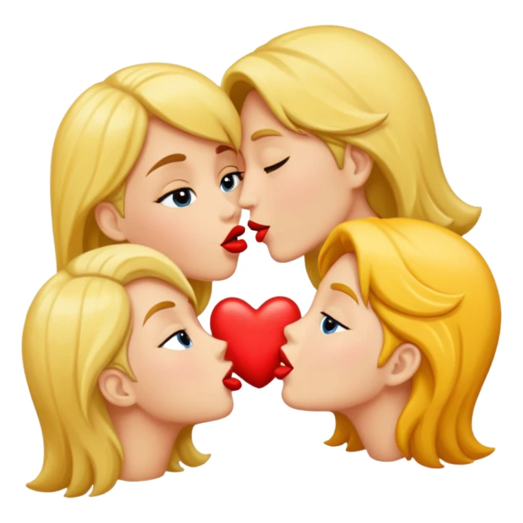 Make me an image of kissing 5 kisses sticker