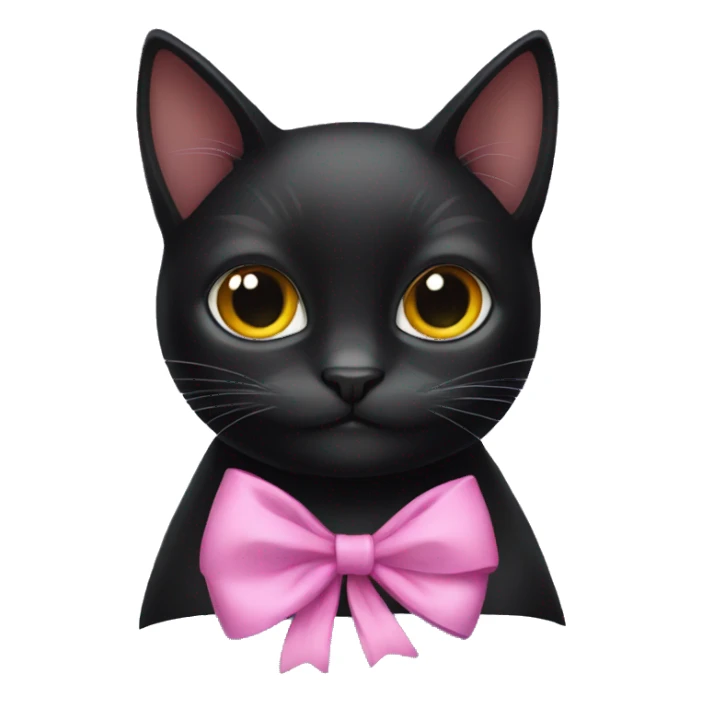 Black cat with bow sticker