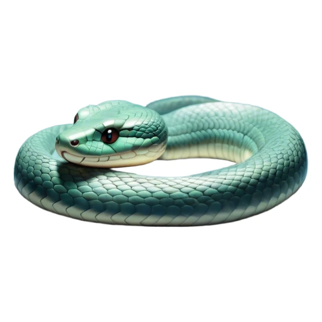 Meme-Worthy Cute Sleeping Chinese Water Snake Portrait Emoji, Head resting peacefully with a contented smile, showcasing a slender, graceful build and a luxuriously soft, shimmering scaled body, eyes gently closed in serene, fluid slumber, Simplified yet hilariously adorable features, highly detailed, glowing with a soft, drowsy aquatic light, high shine, relaxed and utterly lovable, stylized with an air of playful laziness, soft glowing outline, capturing the essence of a sleeping water snake that feels destined to become the next viral sensation of adorable aquatic rest! sticker