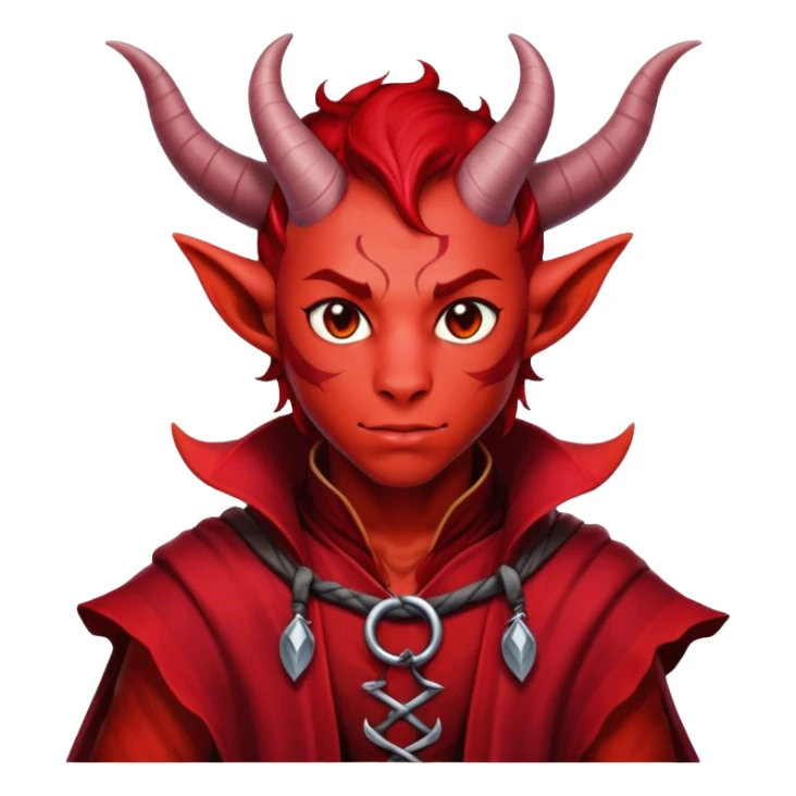 dnd male character tiefling and cloth sticker