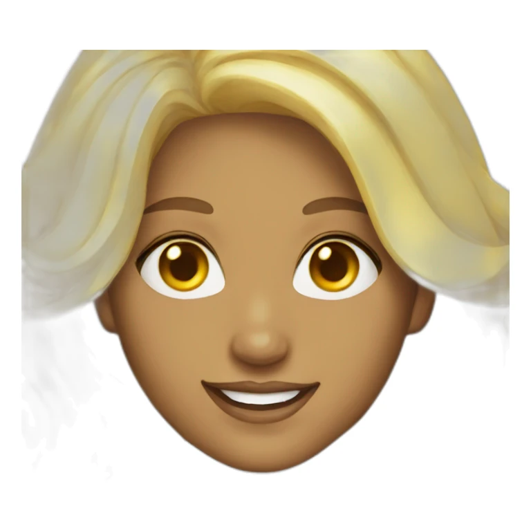 blonde, brown eyes, smiling, yellow diamond earrings.  sticker