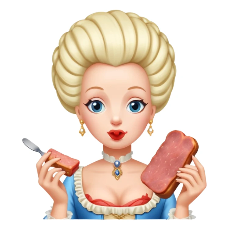 marie antoinette eating spam meat sticker