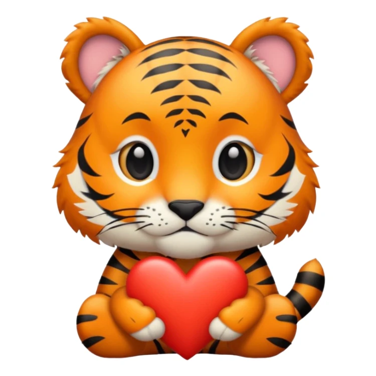 A little tiger with a heart sticker