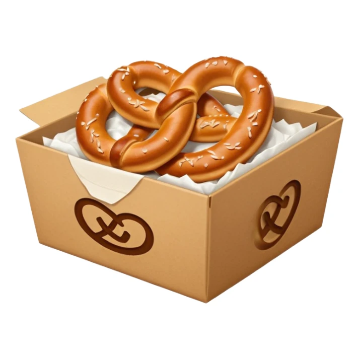 Pretzel on food paper box sticker