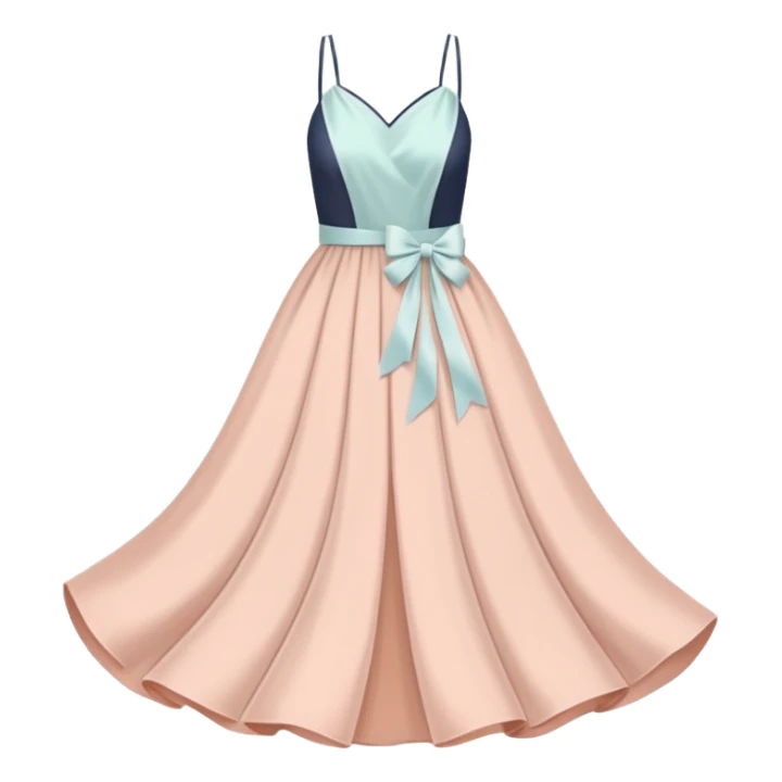 pastel dress with white ribbon sticker
