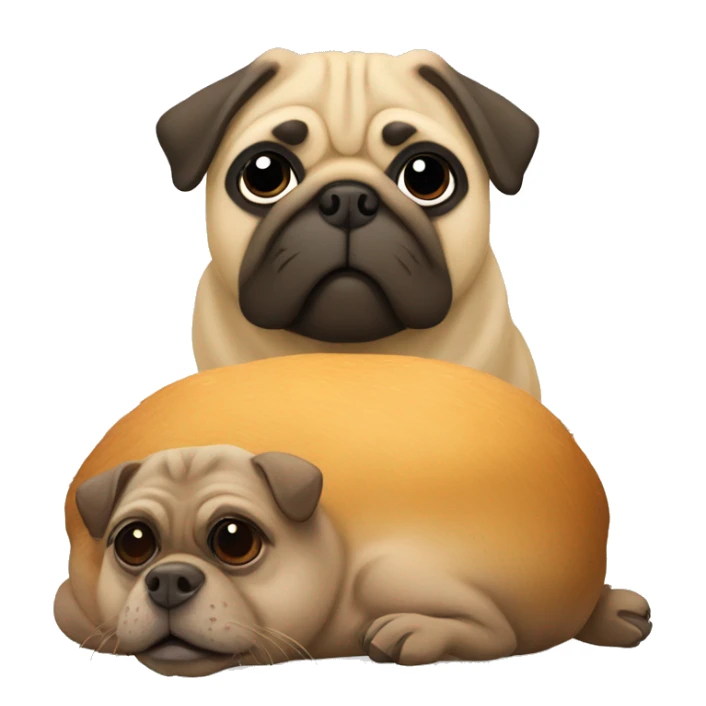 A pug on top of a capybara  sticker