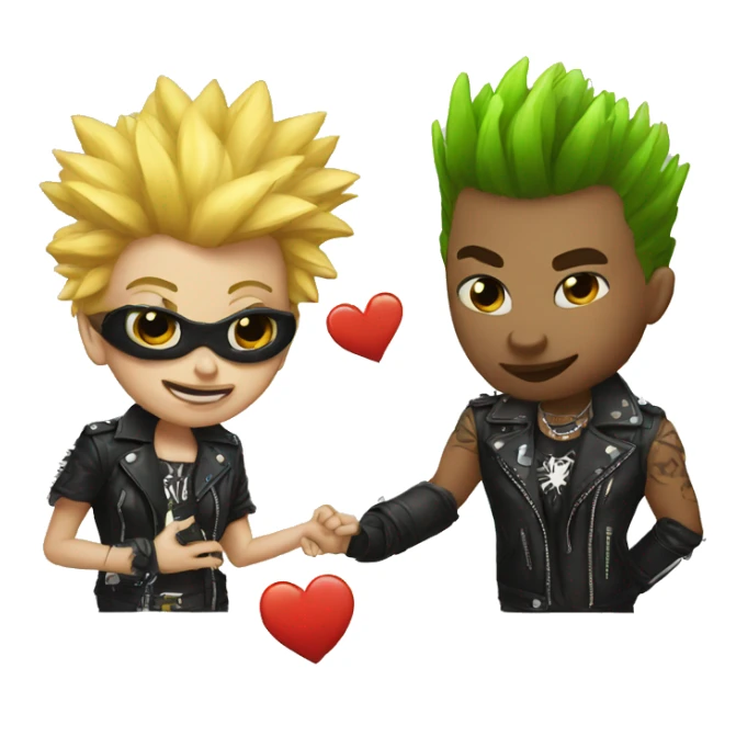 heart whait and punk sticker